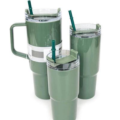 3 IN 1 Travel Cup With Straw - Green (1 unit)
