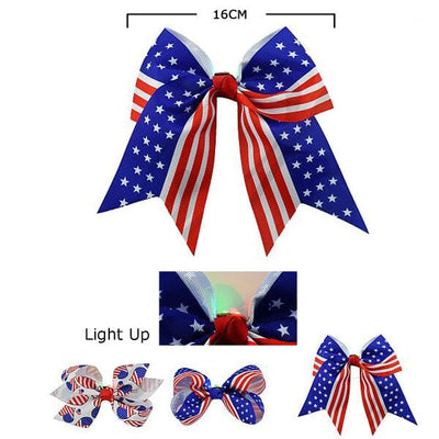 American Flag Light on Hair Bow 1017 (12 units)