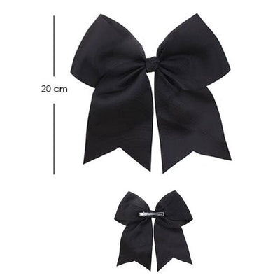 Black 20cm Cheer Shape Hair Bow 4701-BK1 (12 units)