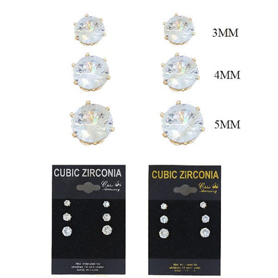 Cubic Zirconia Earrings 0212GS (12 units)