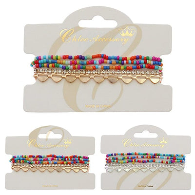 Fashion Beads Multi Bracelets 1757GS (12 units)