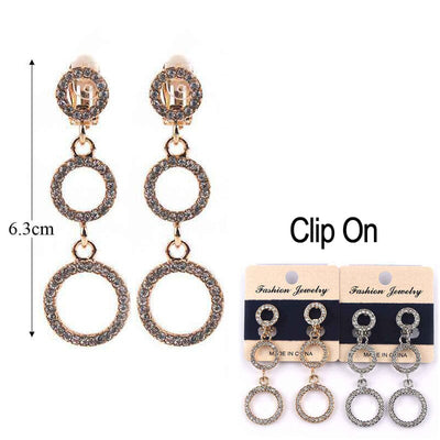 Fashion Rhinestone Clip On Earrings 6773 (12 units)