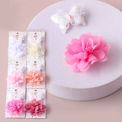 Lace Butterfly Silk Flower Clips 2686 ( 12 units)