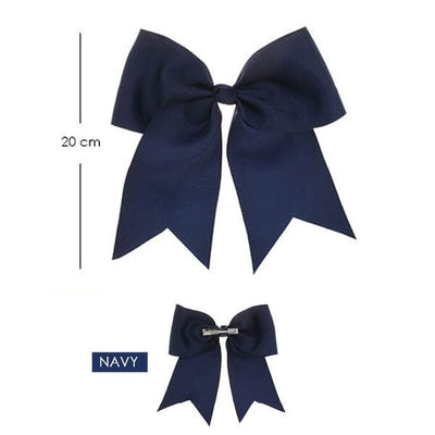 Navy 20cm Cheer Shape Hair Bow 4701-BL4 (12 units)
