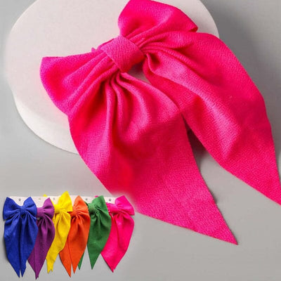 Polyester Hair Bow With Tail 12707 (12 units)