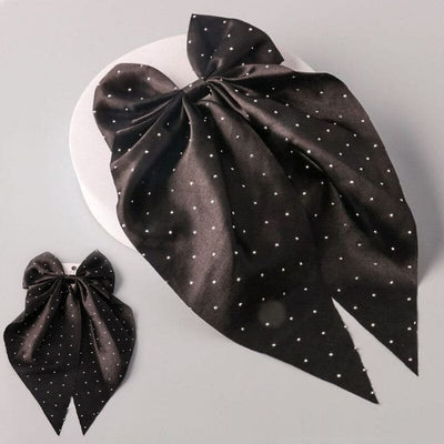 Satin Hair Bow With Tail 12698B (12 units)