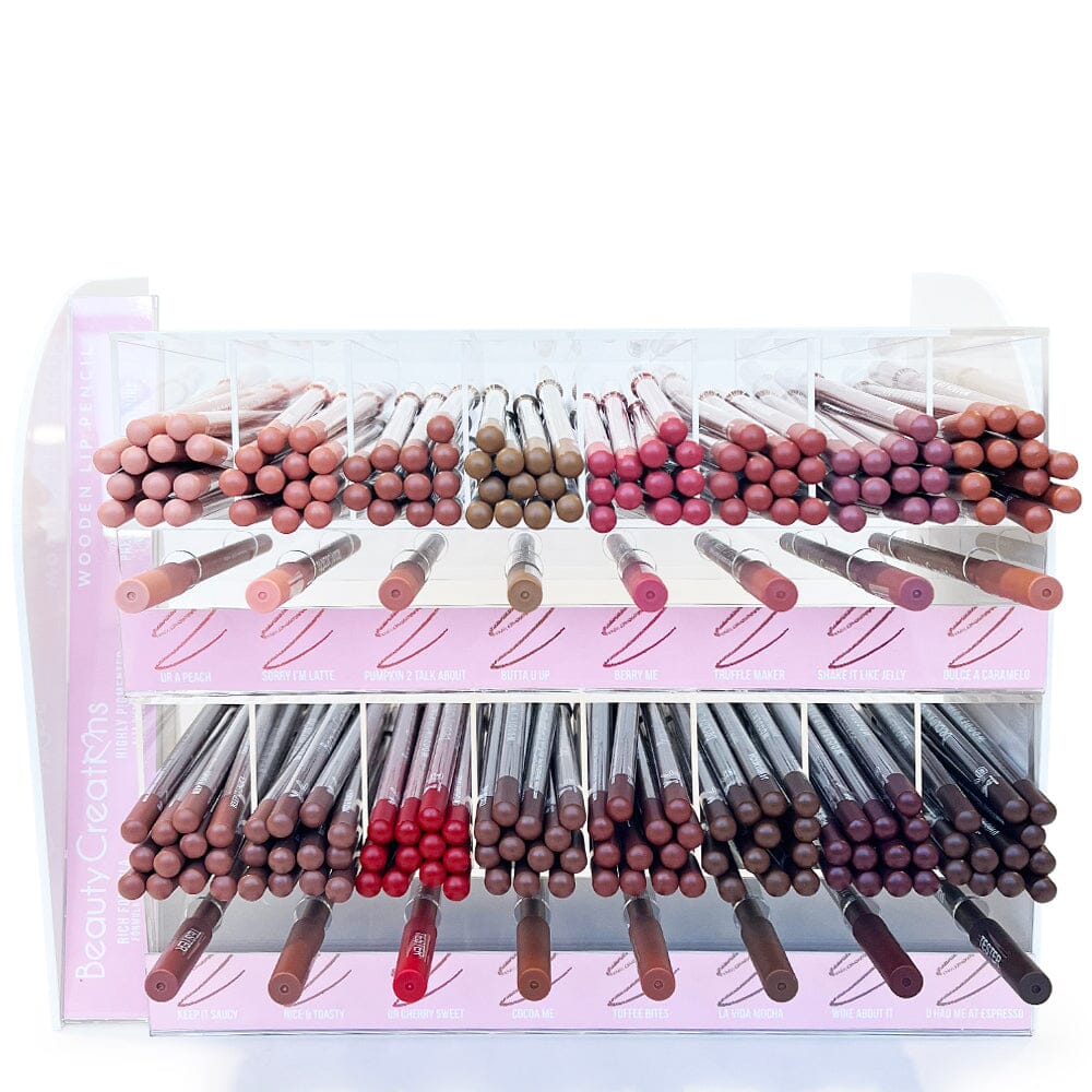 Wooden Lip Pencil 16 Colors Display Set + Free Testers (1 unit