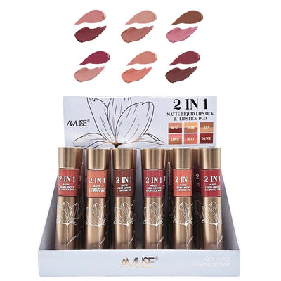 2 IN 1 Matte Liquid Lipsticks & Lipstick Duo 6298 (24 units)