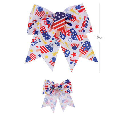 4th of July Ice Cream Cheer Hair Bow 2056 (12 units)
