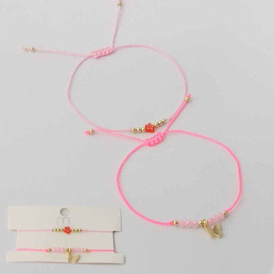 Butterfly Flower BFF String Bracelets 17253 (12 units)