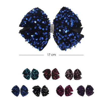 Colorful Sequin Hair Bow 6687-RGX ( 12 units)