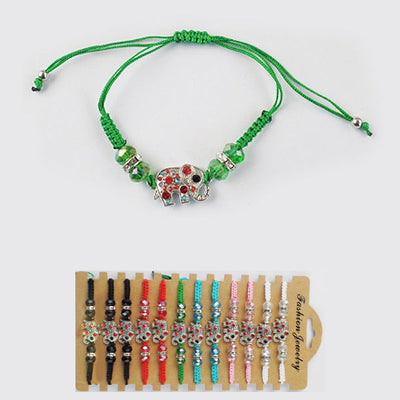 Elephant Beads Adjustable Bracelets 34505 (12 units)