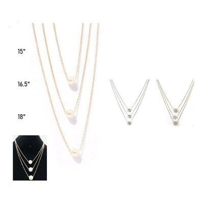 Fashion 3 Lines Layered Necklace 751 (12 units)