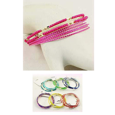 Fashion Beads Bangle Bracelets 18888-1 (12 units)