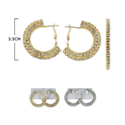 Fashion Rhinestone Hoop Earrings 7006GS ( 12 units)