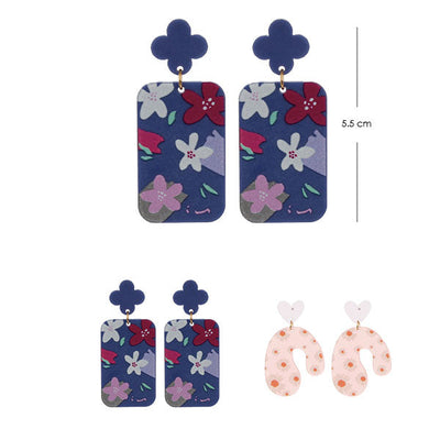 Flower Printed Earrings 9784 (12 units)