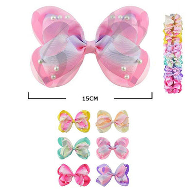 Hair Bow With Pearl Beads Pin 26525M (12 units)