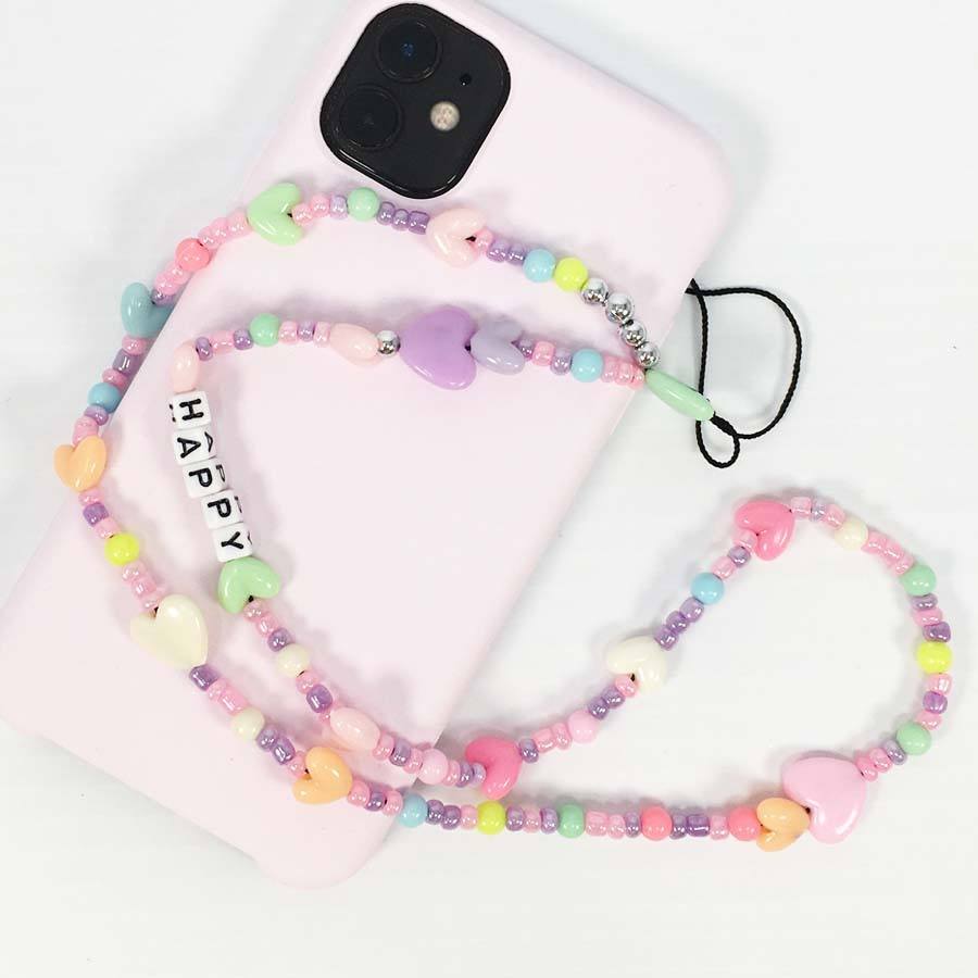 Happy Heart Beaded Phone Charm Strap 2102 (6 units) –