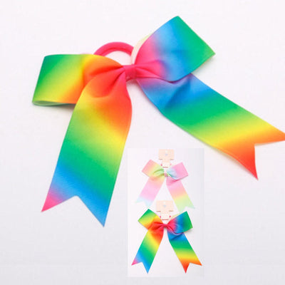 Kids Rainbow Color Cheer Shape Hair Tie (12 units)