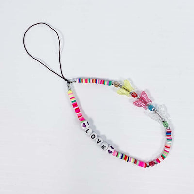 Love Butterfly Beaded Phone Strap 2105MT (6 units)