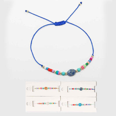 Oval Gemstone String Bracelets 17074 (12 units)
