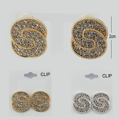 Rhinestone Clip On Earrings 1451 (12 units)