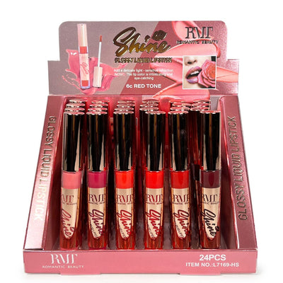 Shine Glossy Red Tone Liquid Lipstick (24 units)