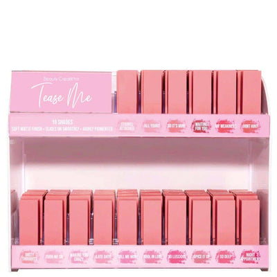 Tease Me Lipstick 16 Shades Assorted with Free Testers Display (1 unit)
