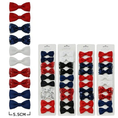 10PC Mini Hair Bow Pin 40021E (12 units)