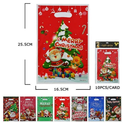 10PCS Christmas Gift Bag Assorted Designs 30123 (12 units)