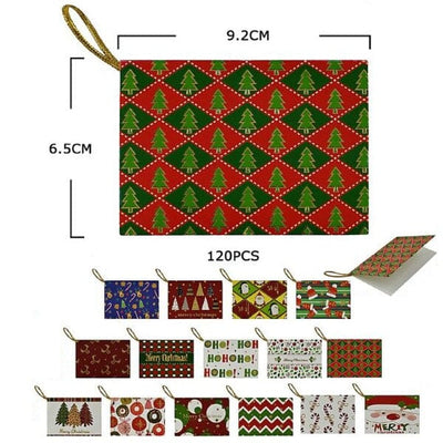 120PC Christmas Gift Card Tags Set Assorted Designs (1 unit)