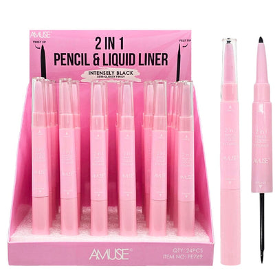 2 in 1 Pencil & liquid Eyeliner (24 units)