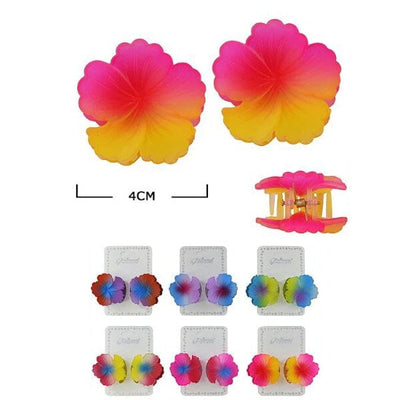 2 PC Flower Hair Jaw Clip 50268M (12 units)