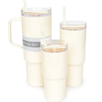 3 IN 1 Travel Cup With Straw - Yellow (1 unit)