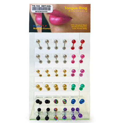 36 PC Barbell Tongue Rings Bars Piercing (1 unit)