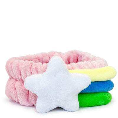 3D Shooting Star Teddy Plush Headband Pink (6 units)