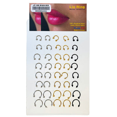 40 PC Horseshoe Eyebrow Tragus Lip Rings Piercing (1 unit)