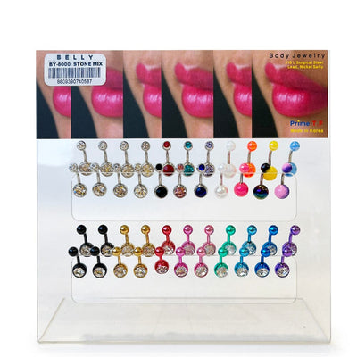 44 PC Assorted Colors Belly Button Ring (1 unit)