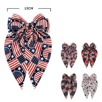 4th of july American Flag Hair Bow 1023 ( 12 units)