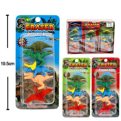 5PC Dinosaur Eraser 257 (12 units)