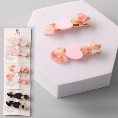 Acetate Mix Hearts Hair Clip 13016 (12 units)