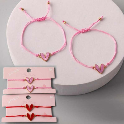 Acrylic Heart BFF String Bracelets 17992 (12 units)