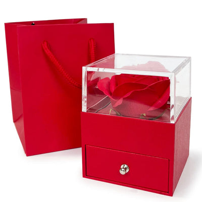 Acrylic Jewelry Box With Soap Flower 286515 RD (1 unit)