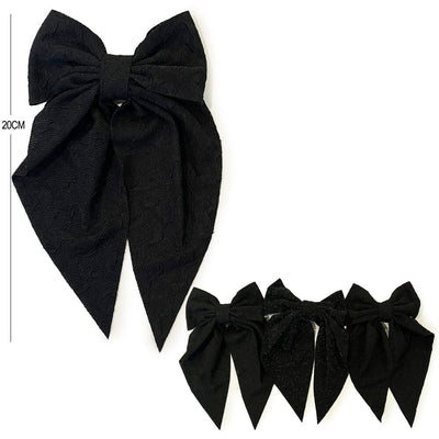 All Black Cheer Shape Hair Bow 12701B (12 units)