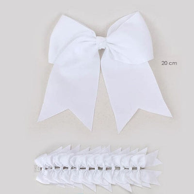 All White Cheer Shape Hair Bow 4701-WH1 (12 units)