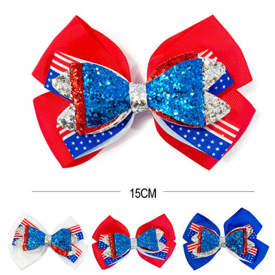 American Flag Hair Bow 1021 ( 12 units)