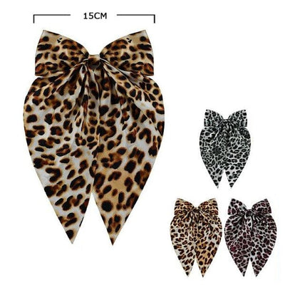 Animal Printed Hair Bow With Tail 28848BG (12 units)