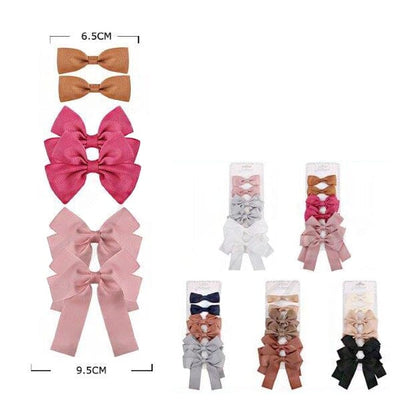 Assorted 6PC Hair Bow Set 20038W (12 units)