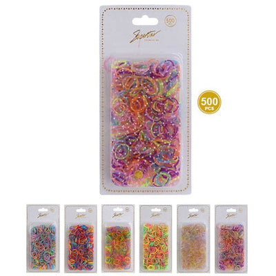Assorted Solid And Clear 500PCS Packaged Hair Tie 2874-ABX ( 12 units)