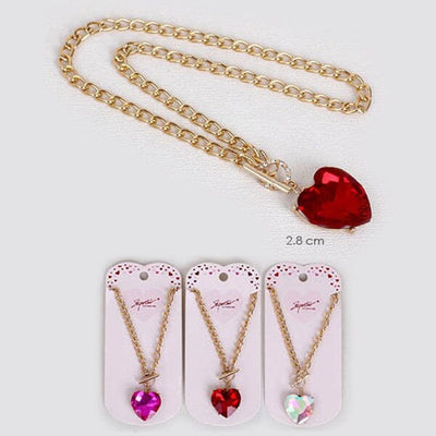 Big Heart Charm Toggle Necklace 2218 (12 units)